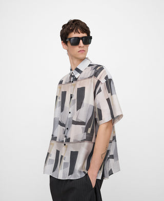 Camisa Oversize Manga Corta con Estampado