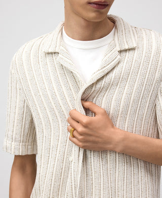 Camisa Manga Corta Tejido con Textura