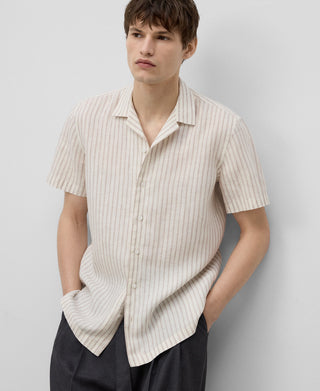 Camisa Manga Corta con Estampado de Rayas