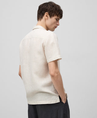 Camisa Manga Corta con Estampado de Rayas