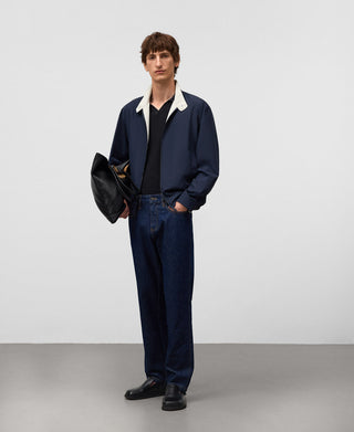 Chaqueta Reversible Cuello Alto con Bolsillos