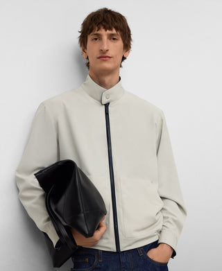 Chaqueta Reversible Cuello Alto con Bolsillos