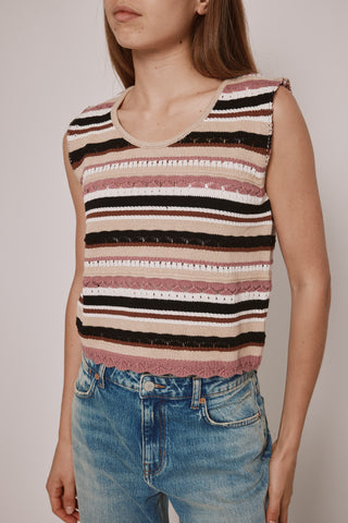 Camiseta sin Mangas con Estampado Rayas