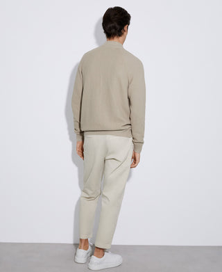 Chaqueta Bomber con Detalle Acanalados