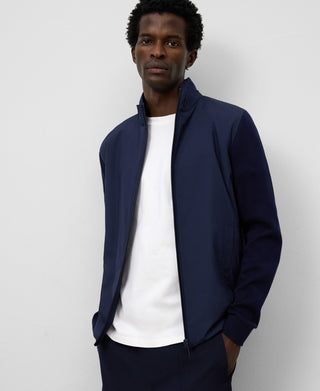 Cárdigan Cuello Alto de Nylon con Bolsillos