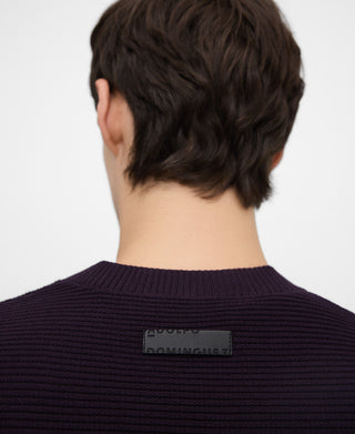 Sudadera Cuello Redondo con Tejido Canalé