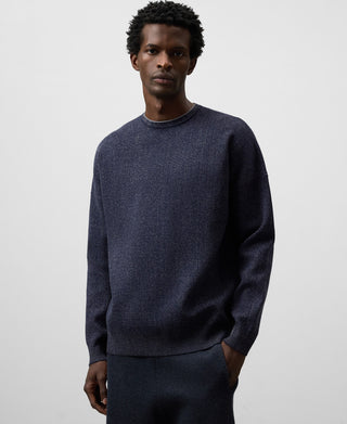 Sudadera Cuello Redondo con Tejido Jaspeado