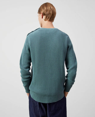 Sudadera de Punto Acanalado con Cuello Redondo