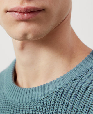 Sudadera de Punto Acanalado con Cuello Redondo