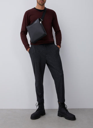 Sudadera Cuello Redondo con Detalle Acanalado