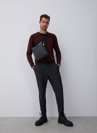 Sudadera Cuello Redondo con Detalle Acanalado