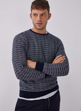 Sudadera con Cuello Redondo Jaspeada