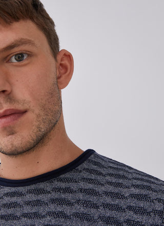 Sudadera con Cuello Redondo Jaspeada