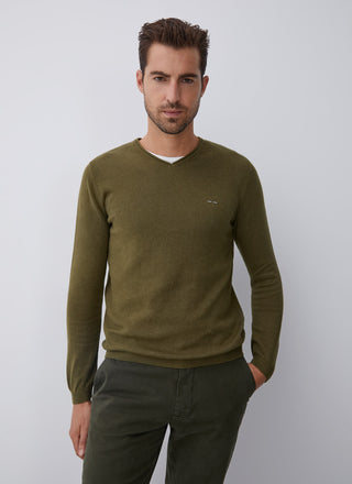 Sudadera Cuello V con Logo