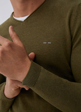 Sudadera Cuello V con Logo