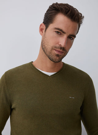 Sudadera Cuello V con Logo