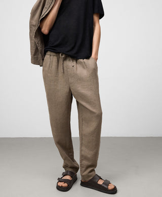 Pantalón Jogger con Cintura Elástica de Lino