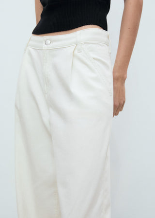 Jeans Wide Leg con Detalle de Pinzas