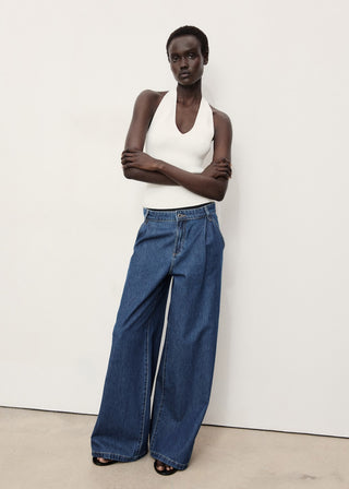 Jeans Wide Leg con Pinzas