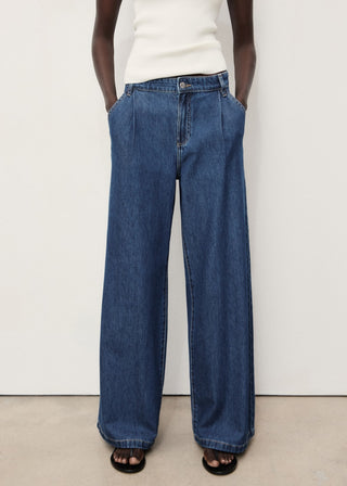 Jeans Wide Leg con Pinzas