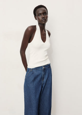 Jeans Wide Leg con Pinzas