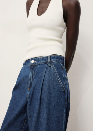 Jeans Wide Leg con Pinzas
