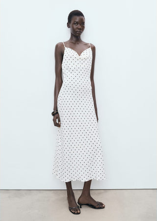 Vestido Midi con Escote Drapeado