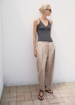 Blusa con Espalda Abierta de Algodón