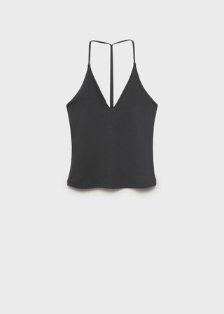 Blusa con Espalda Abierta de Algodón