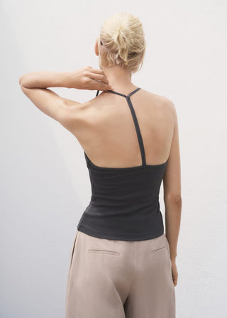 Blusa con Espalda Abierta de Algodón