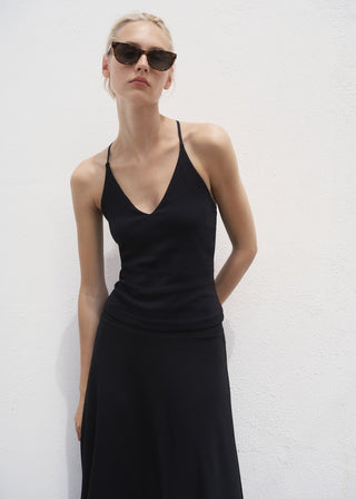 Blusa con Espalda Abierta de Algodón