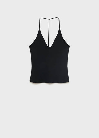 Blusa con Espalda Abierta de Algodón
