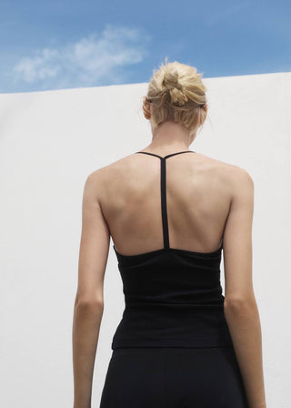 Blusa con Espalda Abierta de Algodón