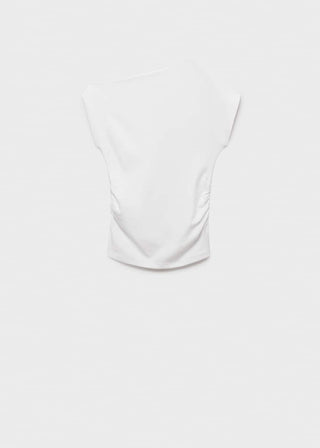 Camiseta Cuello Asimétrico de Algodón