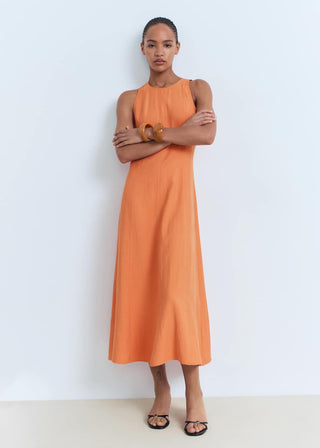 Vestido de Tirantes con Cuello Redondo
