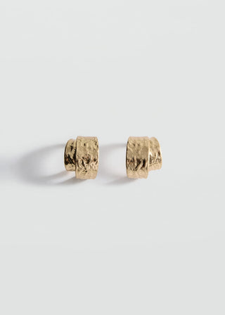 Aretes de Aro Doble con Textura
