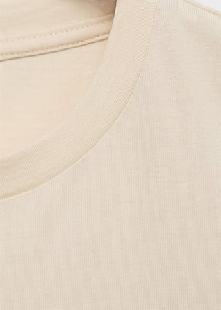 Camiseta Manga Corta con Bordado Floral