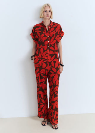 Pantalón con Cintura Elástica Estampado Floral