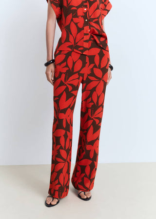 Pantalón con Cintura Elástica Estampado Floral