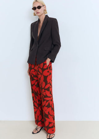 Pantalón con Cintura Elástica Estampado Floral