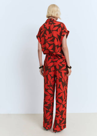 Pantalón con Cintura Elástica Estampado Floral