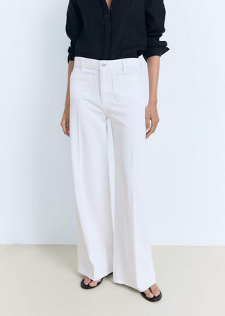 Jeans Wide Leg Talle Alto con Bolsillos