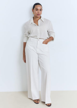 Jeans Wide Leg Talle Alto con Bolsillos