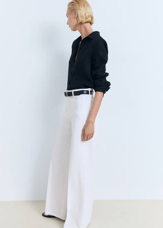 Jeans Wide Leg Talle Alto con Bolsillos