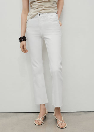 Jeans Flare Talle Medio con Bolsillos