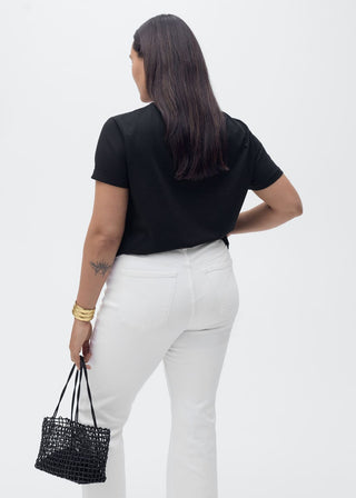 Jeans Flare Talle Medio con Bolsillos