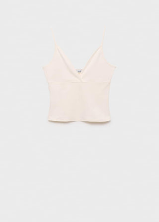 Blusa con Escote Pico de Algodón