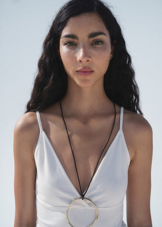 Blusa con Escote Pico de Algodón