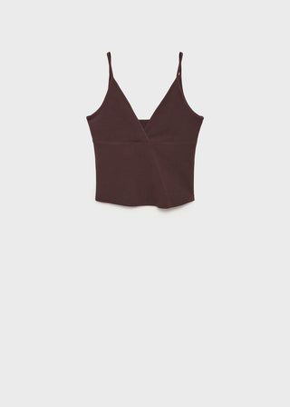 Blusa con Escote Pico de Algodón