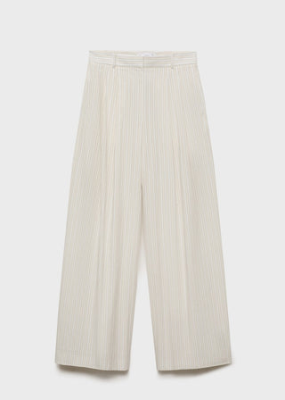 Pantalón Wide Leg Estampado de Rayas.